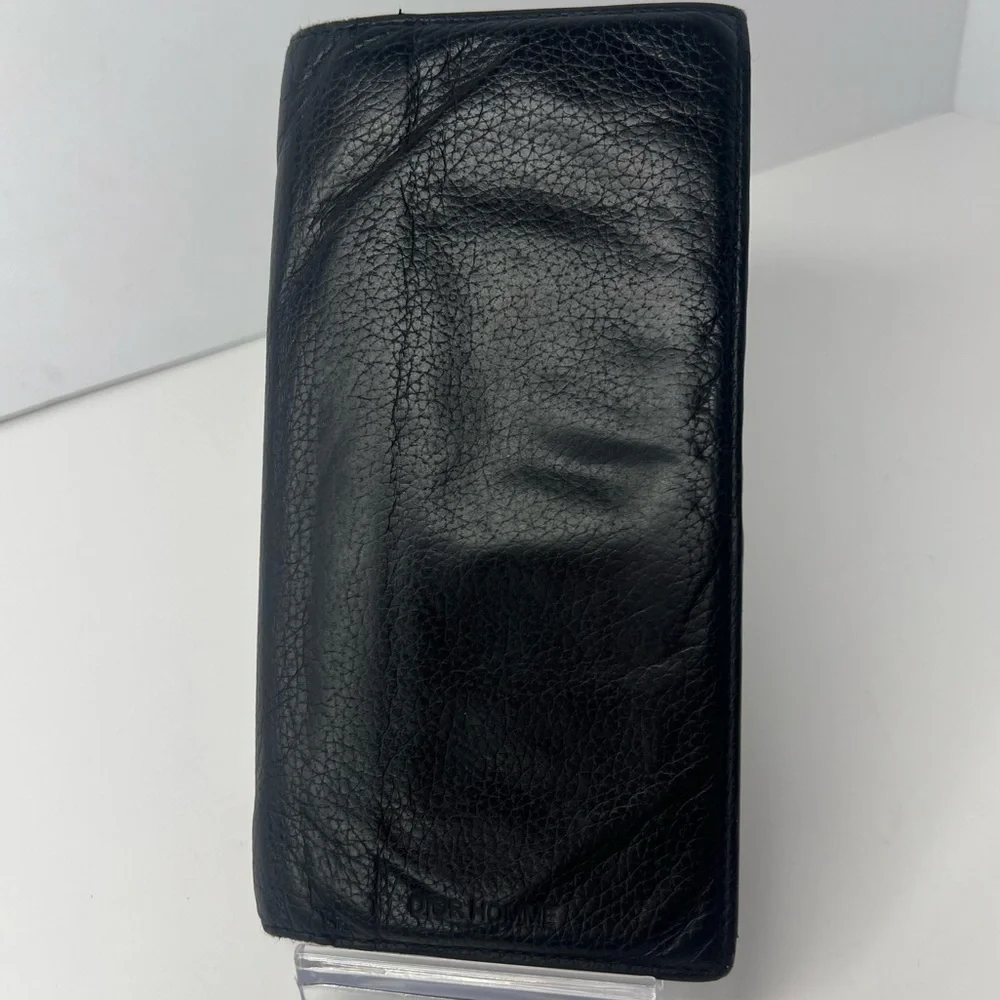🖤Dior HOMME Black Pebbled Leather Mens Signature Logo Long Wallet RARE!!!! 🖤